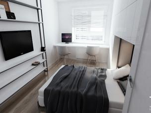 Projekt mieszkania w Katowicach - sypialnia